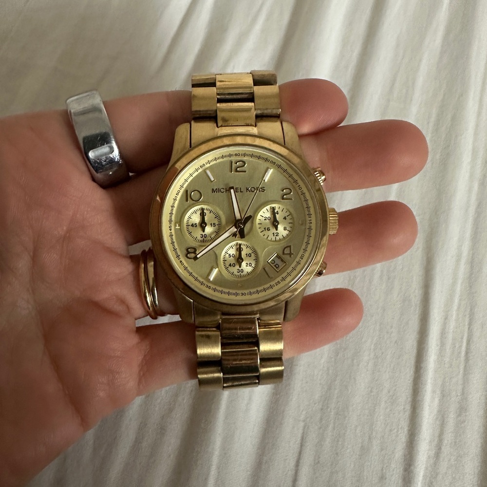 Michael Kors MK5055 Unisex Analog Golden Brushed Dial Quartz Genuine Watch JK25